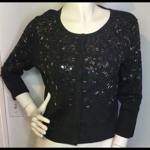 NWT White House Black Market Cardigan L beads